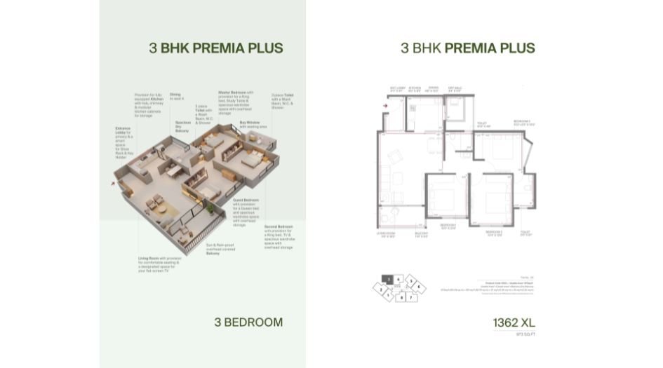 Siddhashila-Eevva-Floor-Plan-3 BHK-973 Sqft